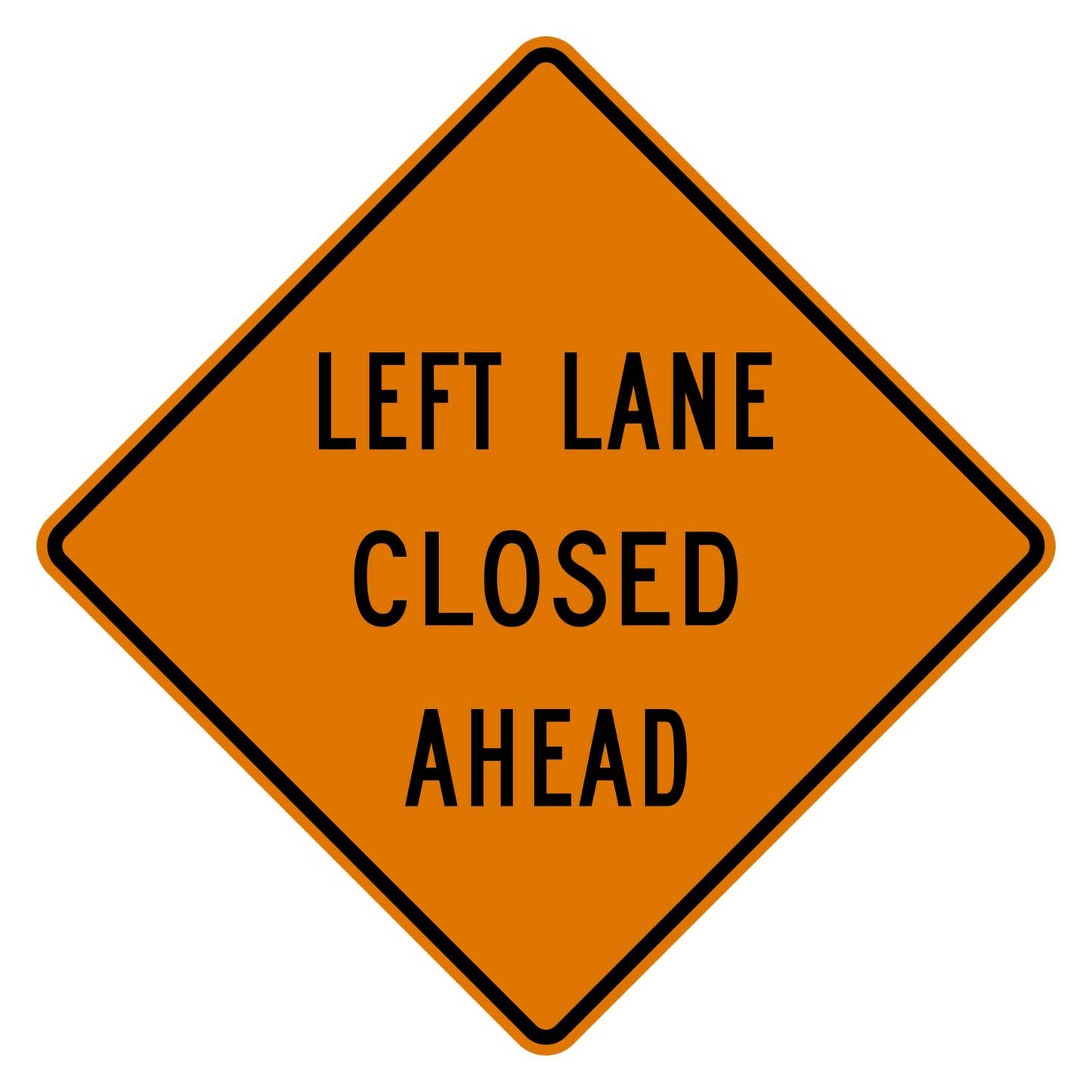 Left Lane Closed Ahead Sign W20-5L