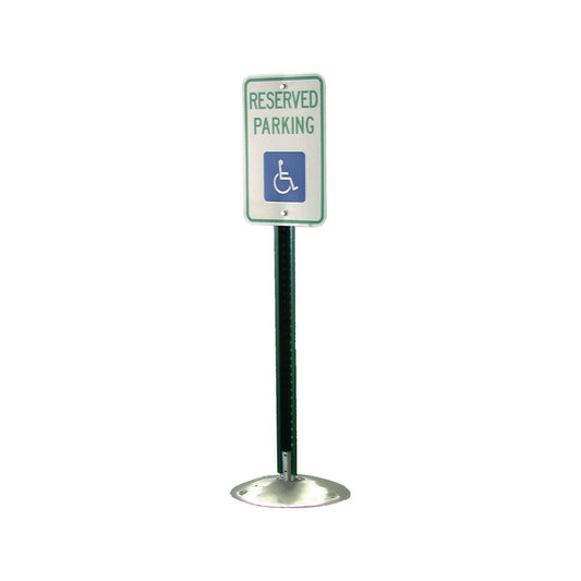 15 in surface mount breakaway base holding a sign post