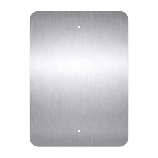 Blank vertical rectangular .080" rustproof aluminum sign with rounded corners and two pre-drilled holes.