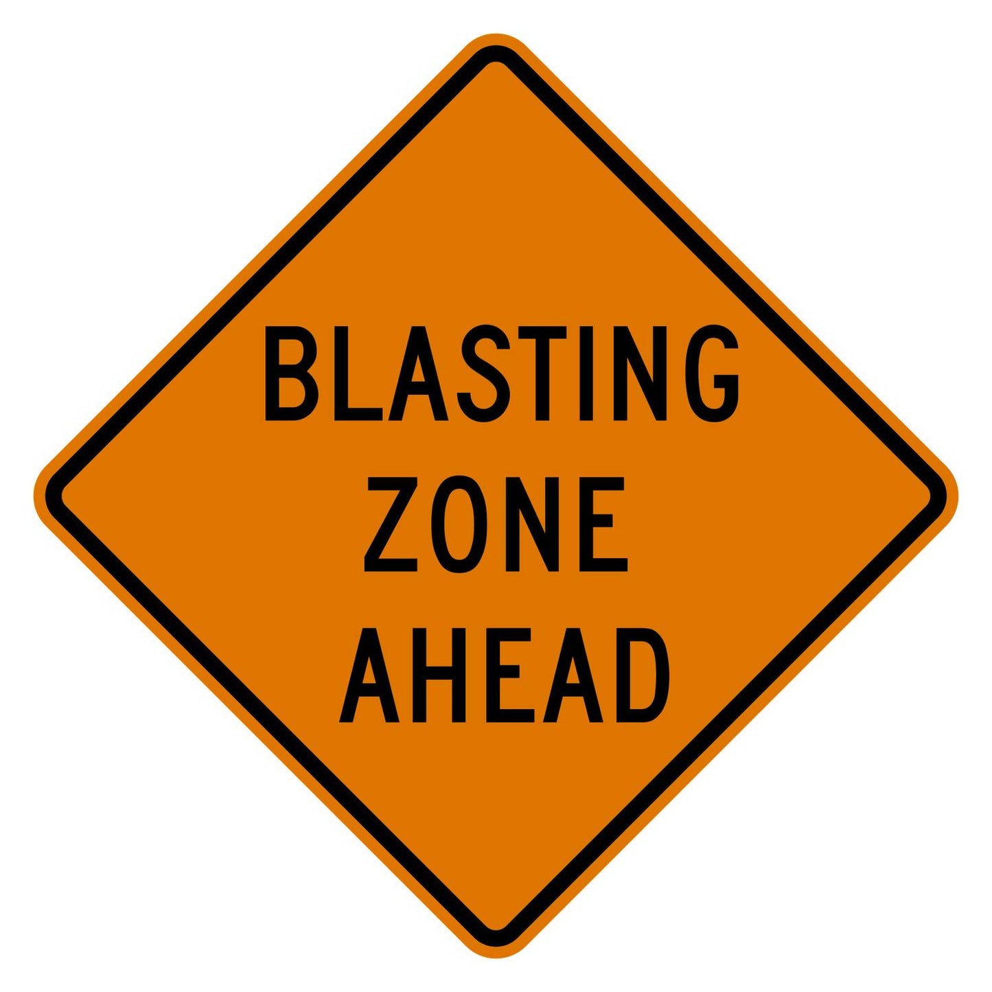 Blasting Zone Ahead Sign W22-1