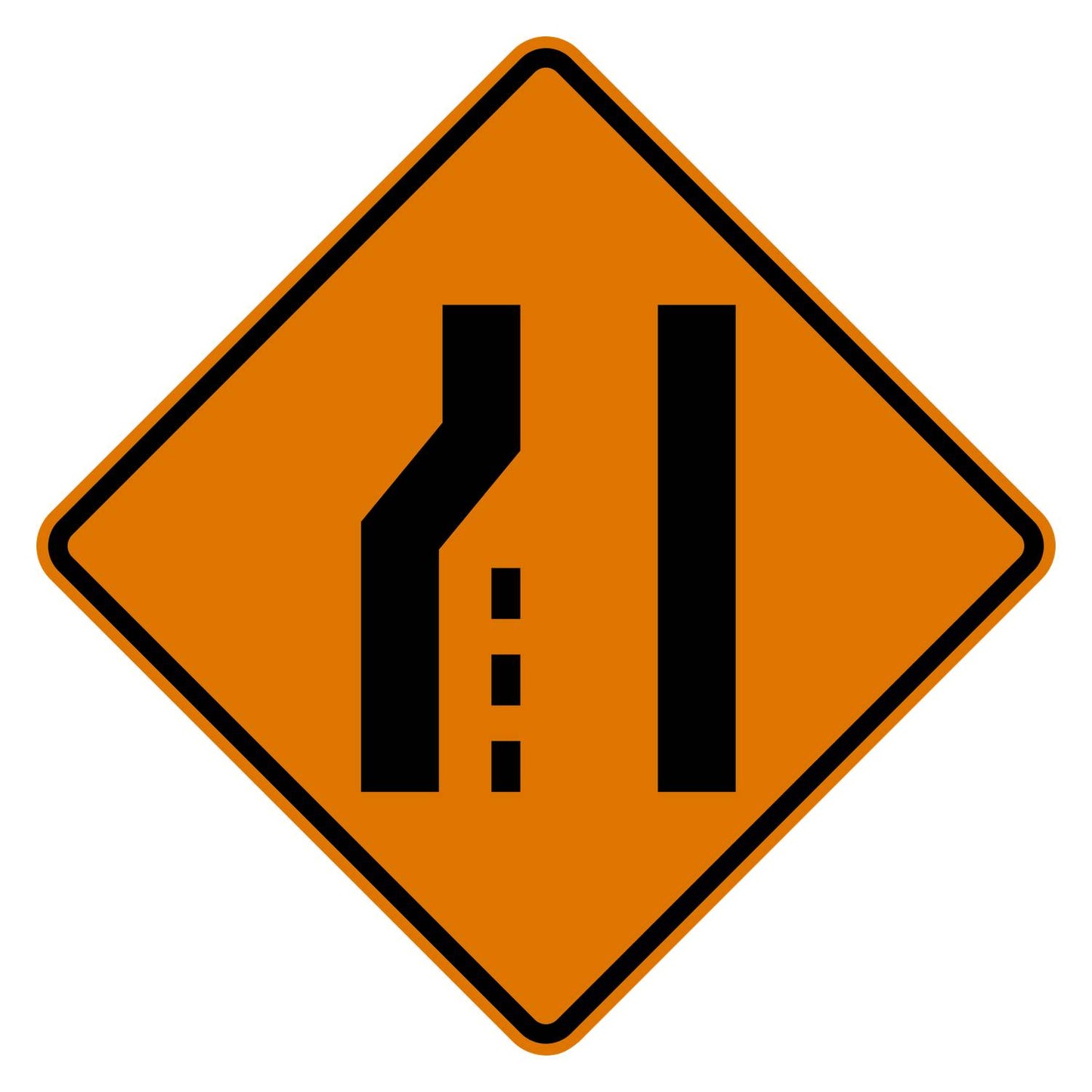 Lane Reduction Left Sign W4-2L