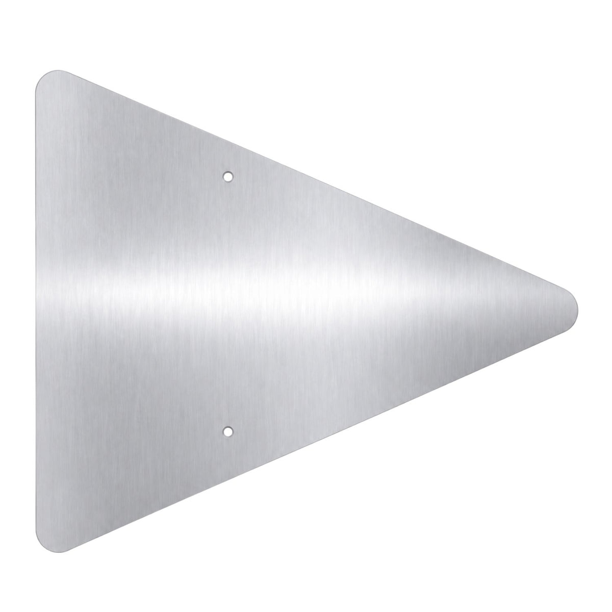 Pennant Aluminum Sign Blank - plain brushed aluminum pennant shaped sign blank with two mounting holes