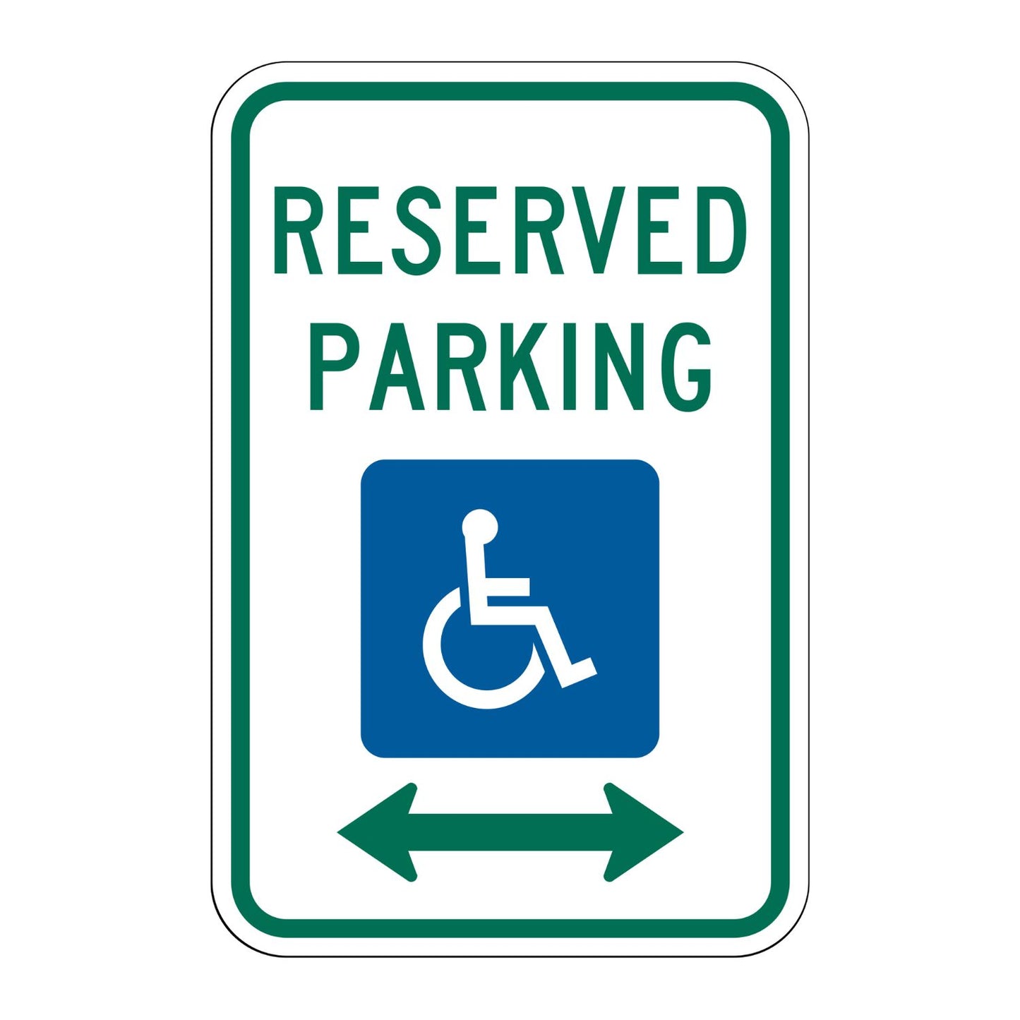 Reserved Parking Handicap Symbol Sign (Double Arrow) R7-8D