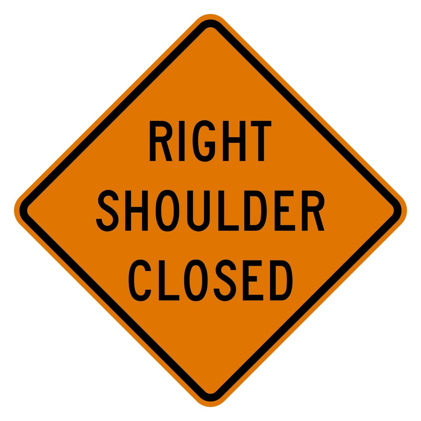 Right Shoulder Closed Sign W21-5aR