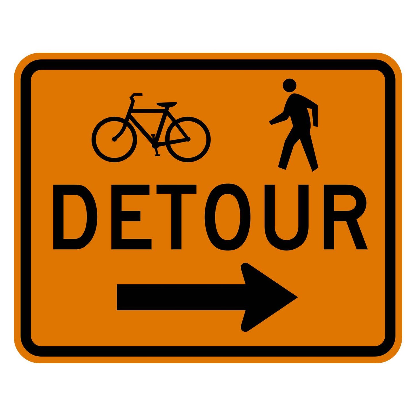 Bicycle Pedestrian Detour Sign Right Arrow M4-9aR