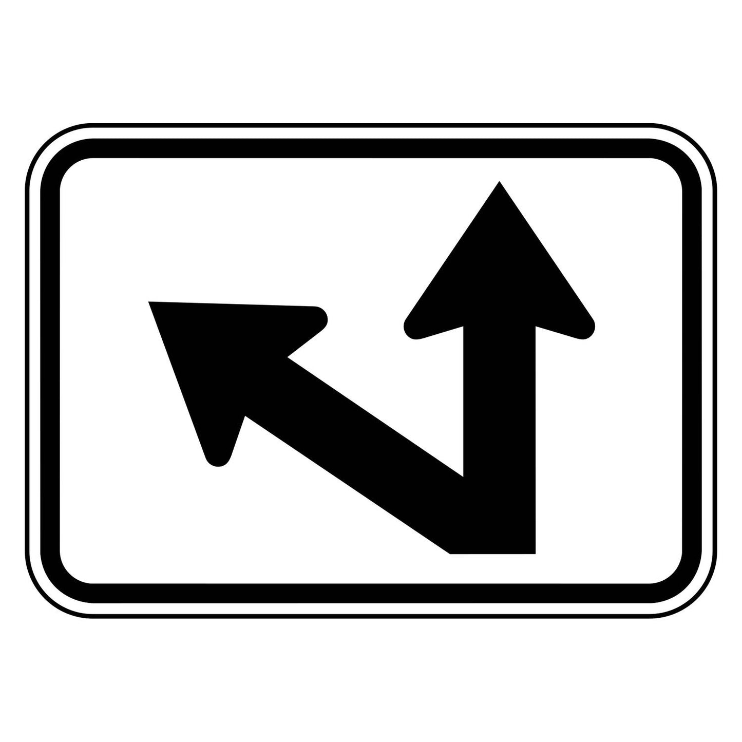 Diagonal Left and Up Arrow Plaque M6-7L