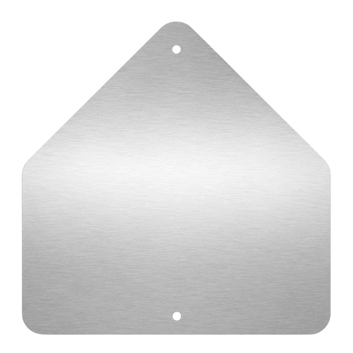 Blank aluminum school crossing sign back with two mounting holes.