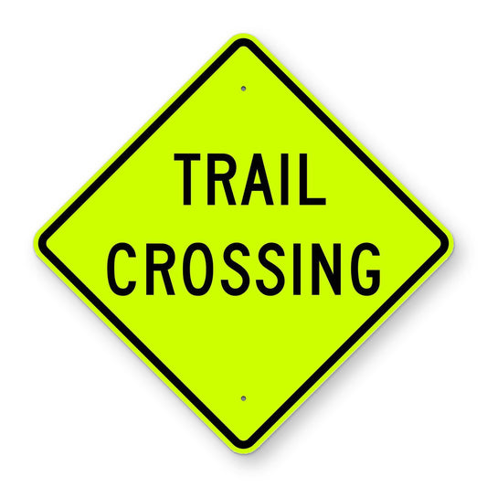 Trail Crossing Warning Sign W11-15A - DG3 Fluorescent Yellow-Green