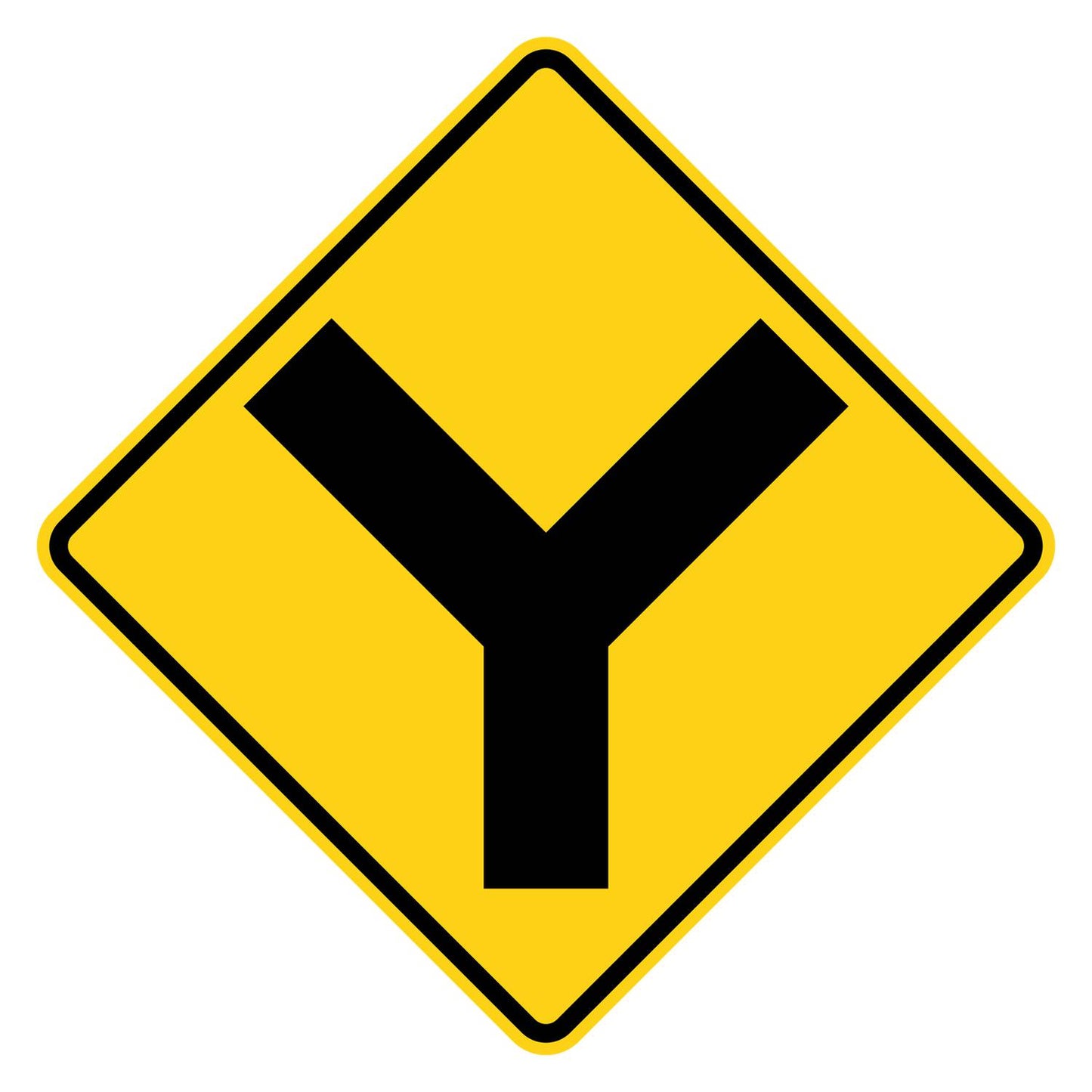 Y Intersection Warning Sign W2-5