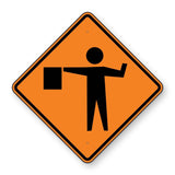 Flagger Symbol Sign W20-7