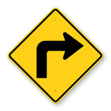 Right Turn Ahead Sign W1-1R