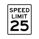 speed limit 25 mph sign 