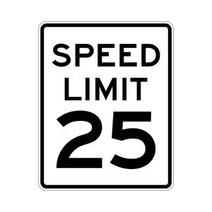 speed limit 25 mph sign 