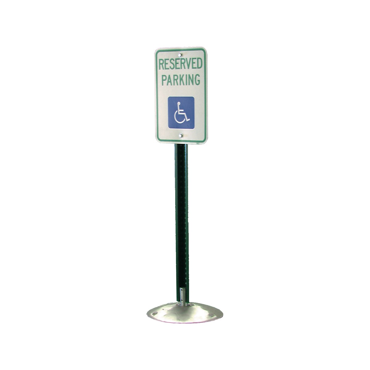 15 in surface mount breakaway base holding a sign post