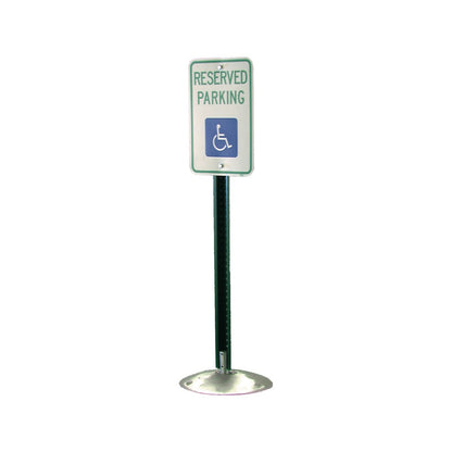 15 in surface mount breakaway base holding a sign post