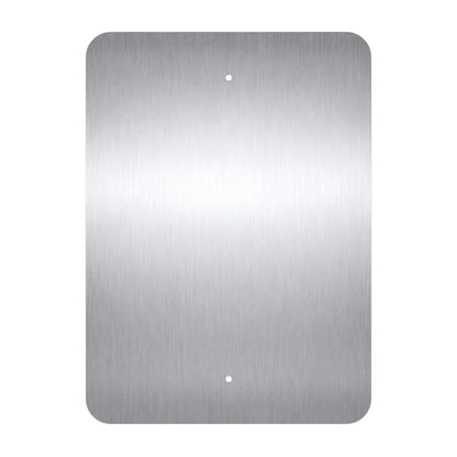 Blank vertical rectangular .080" rustproof aluminum sign with rounded corners and two pre-drilled holes.