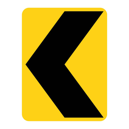 Chevron Left Symbol Sign W1-8L