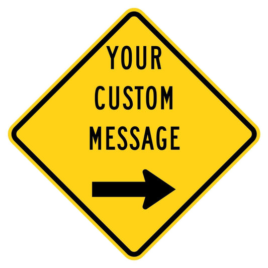 Custom Aluminum Diamond Sign With Text and Arrows