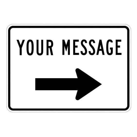 Custom Aluminum Horizontal Rectangle Sign With Text and Arrows