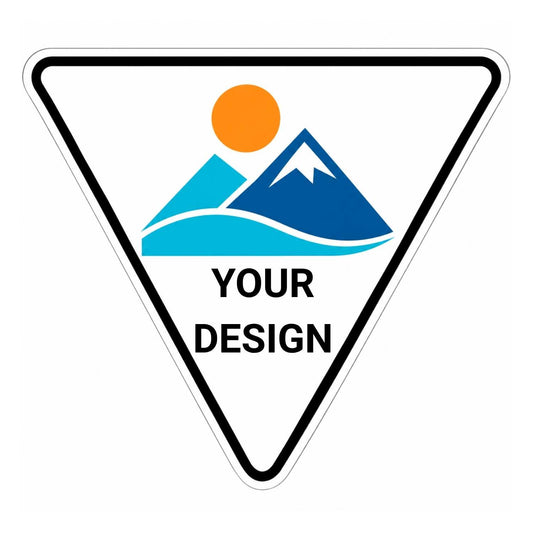 Custom Aluminum Triangle Sign with Image Upload