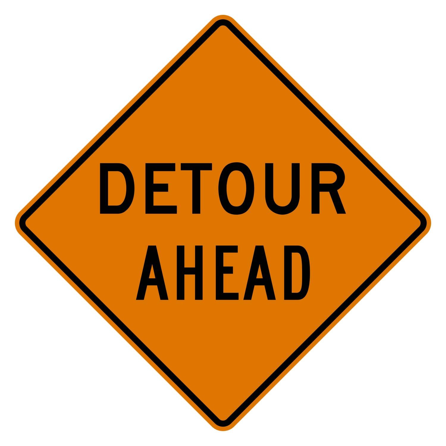 Detour Ahead Sign W20-2