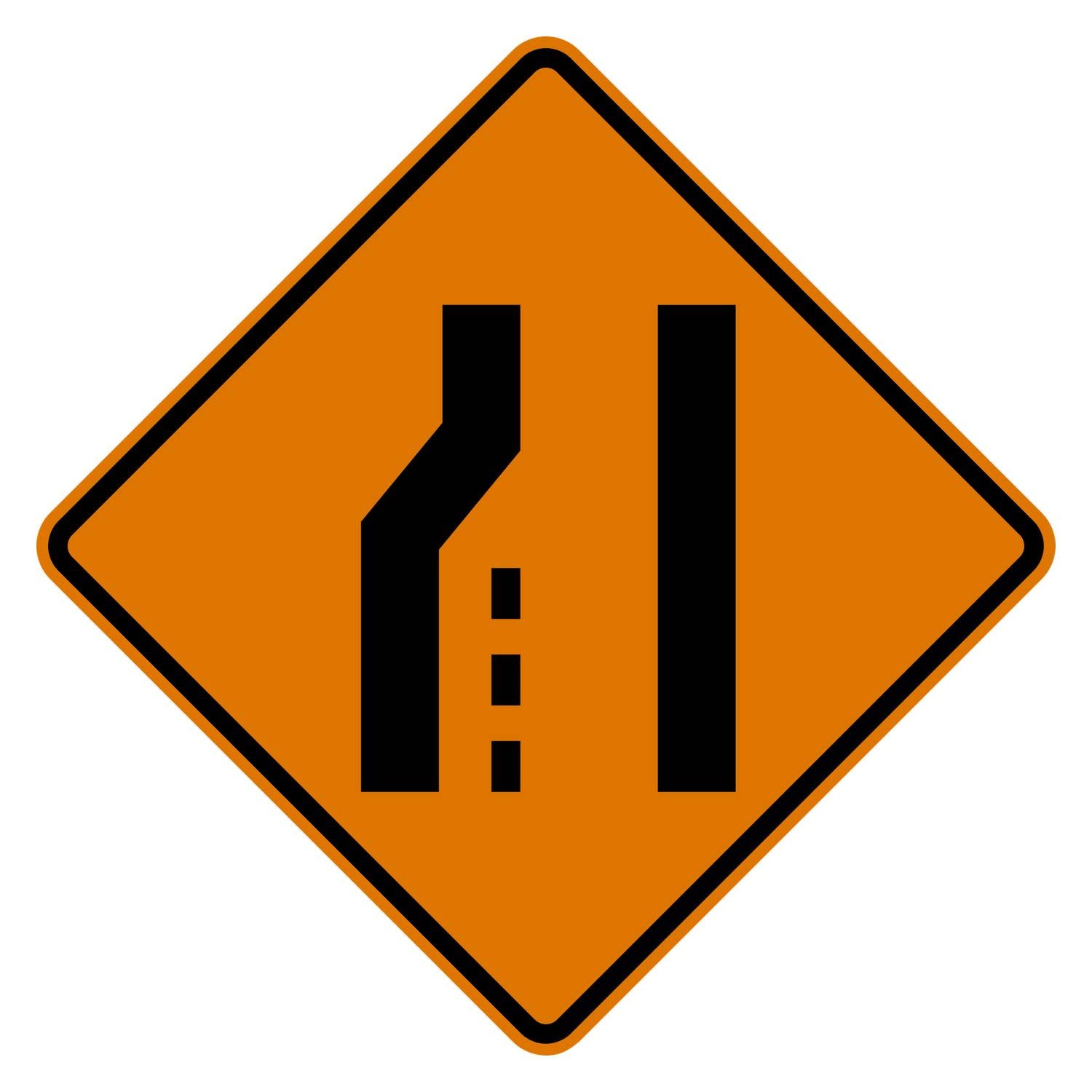 Lane Reduction Left Sign W4-2L