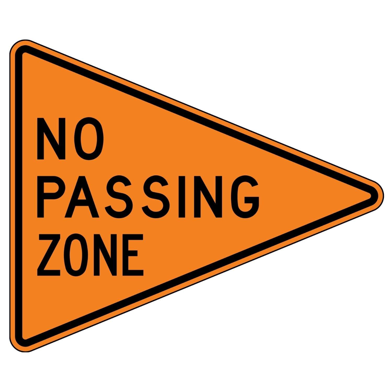 No Passing Zone Construction Sign W14-3