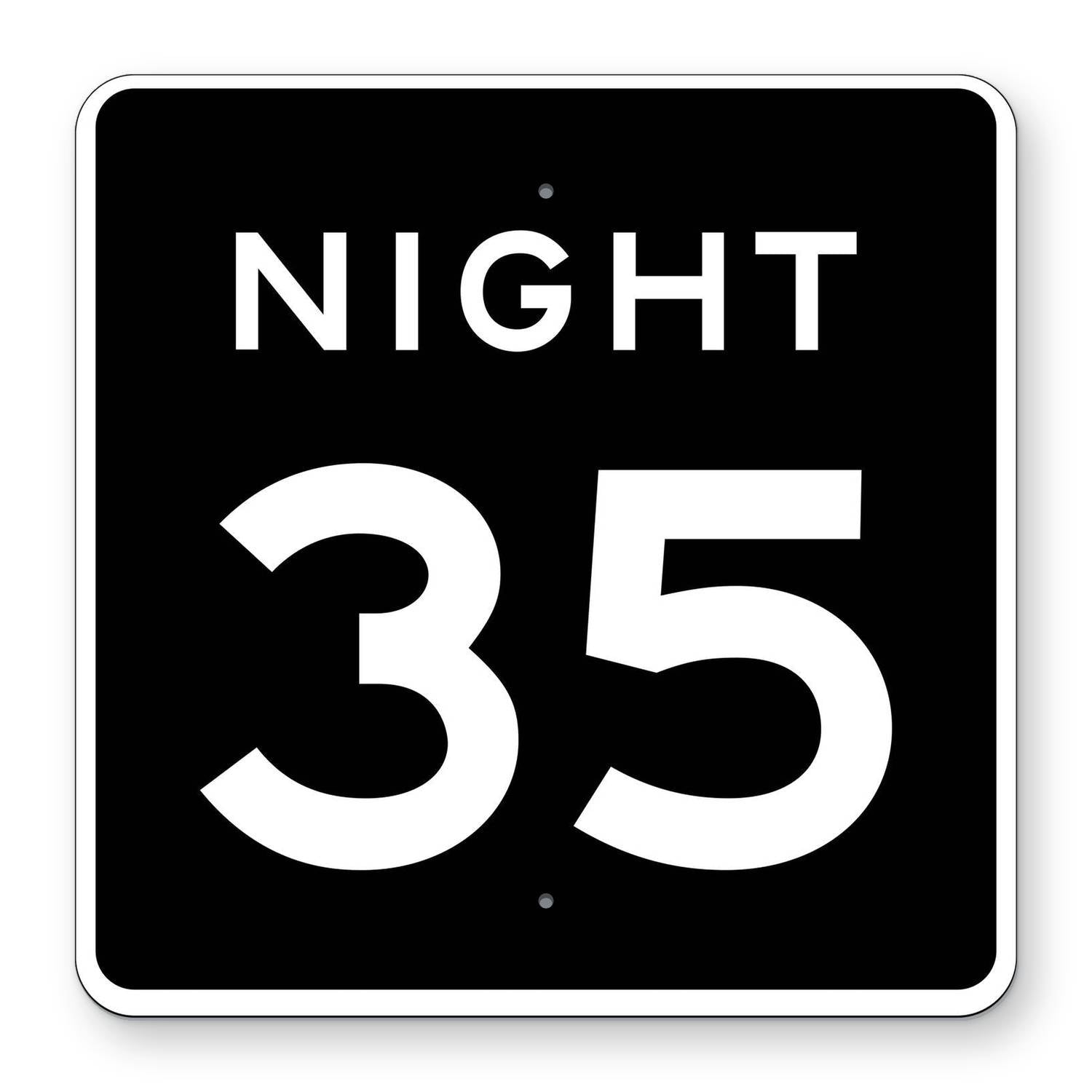 Night Speed Limit 35 MPH Plaque R2-3P – Road Signs