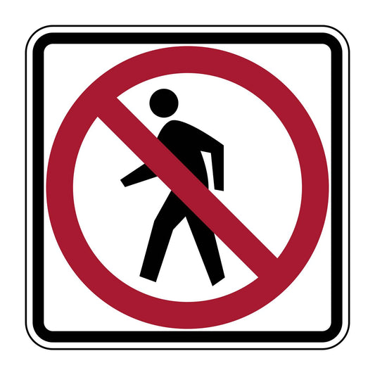 No Pedestrian Crossing Symbol Sign R9-3