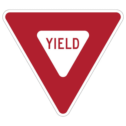 MUTCD Yield Sign R1-2 - red and white downward triangle sign reading YIELD