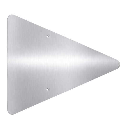 Pennant Aluminum Sign Blank - plain brushed aluminum pennant shaped sign blank with two mounting holes