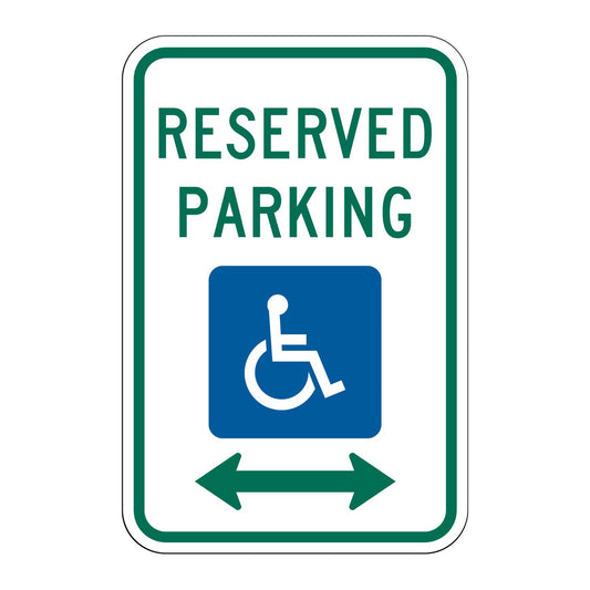 Reserved Parking Handicap Symbol Sign (Double Arrow) R7-8D