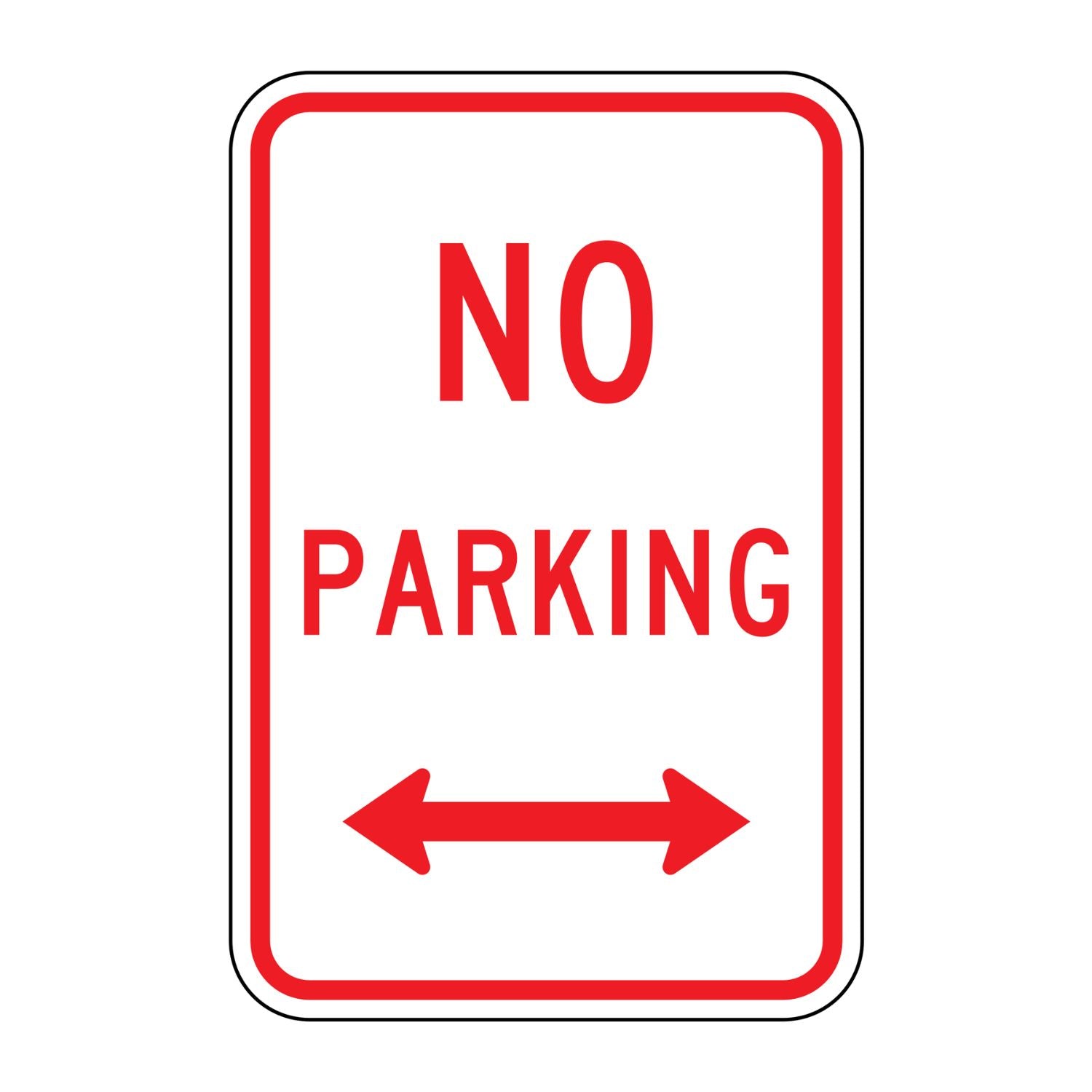 No Parking Sign (Double Arrow) R8-3AD