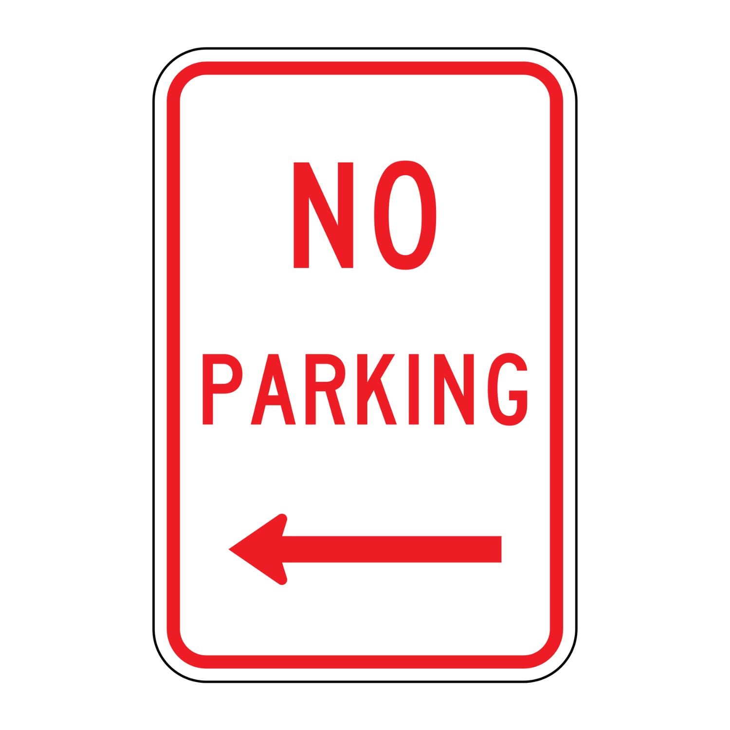 No Parking Sign (Left Arrow) R8-3AL