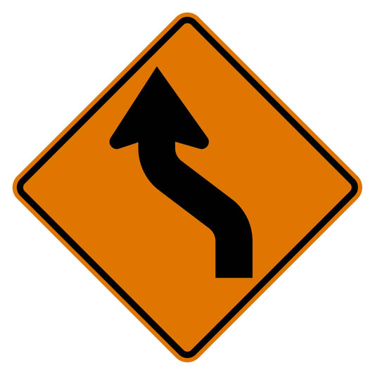 Reverse Curve Left Sign W1-4L