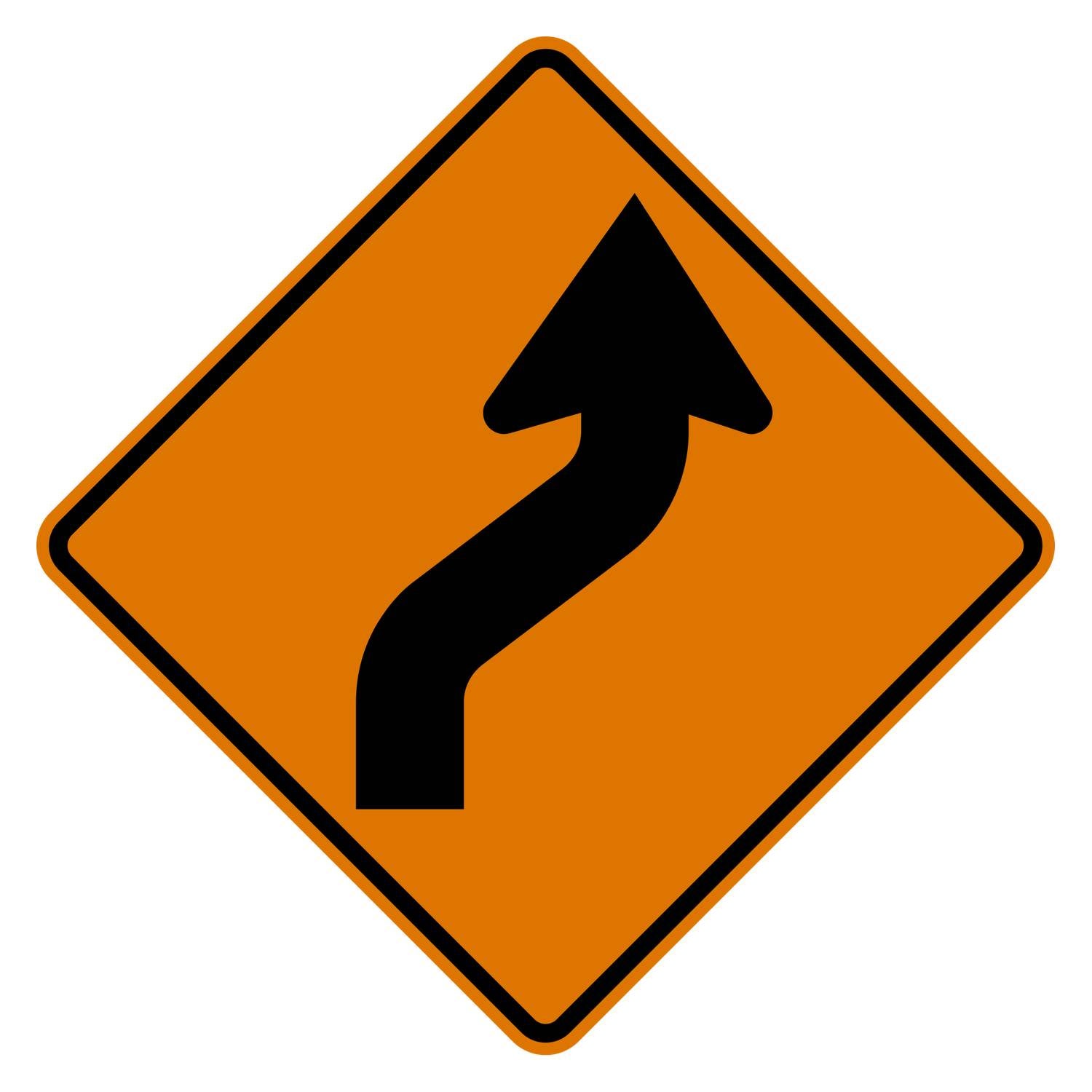 Reverse Curve Right Sign W1-4R – Road Signs