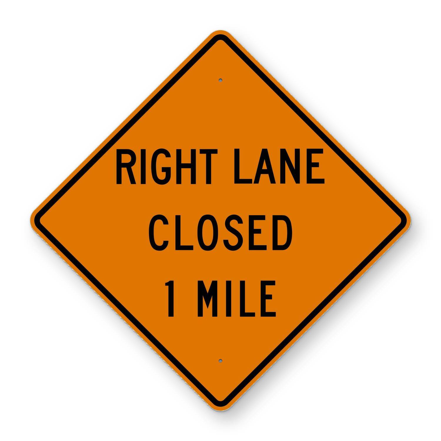 Right Lane Closed 1 Mile Sign W20-5R – Road Signs