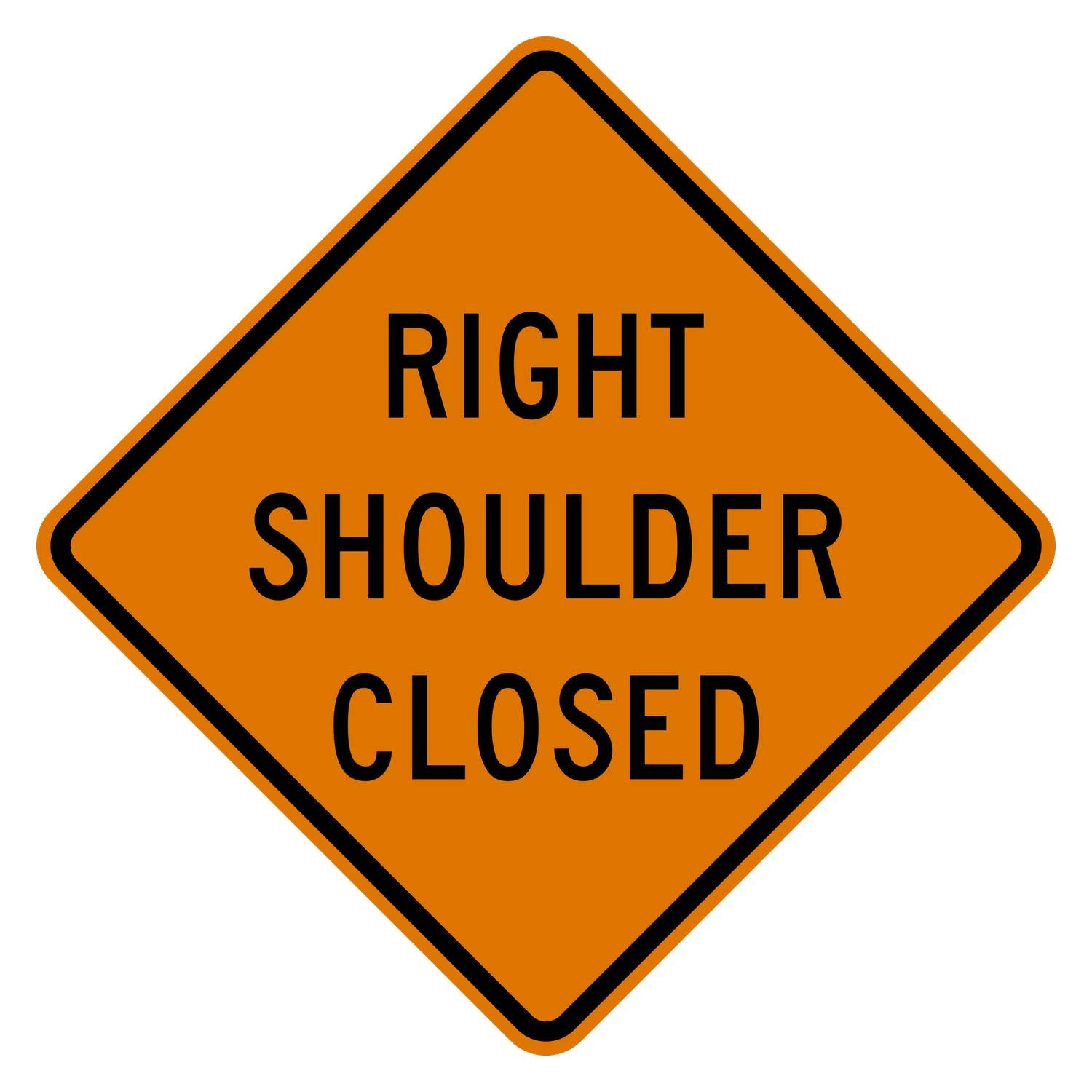 Right Shoulder Closed Sign W21-5aR