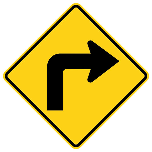 Right Turn Ahead Sign W1-1R