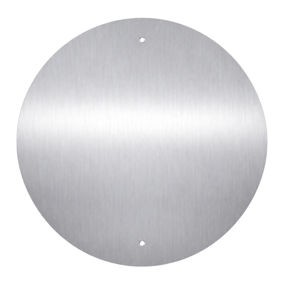 Round Aluminum Sign Blank - plain brushed aluminum round sign blank with two mounting holes