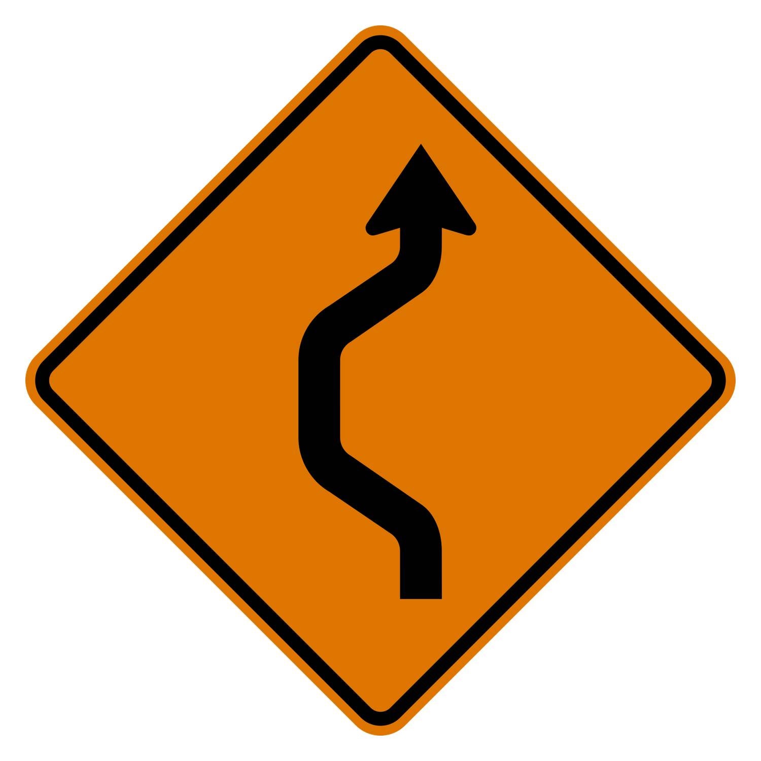 Single Reverse Curve Left Sign W24-1L – Road Signs