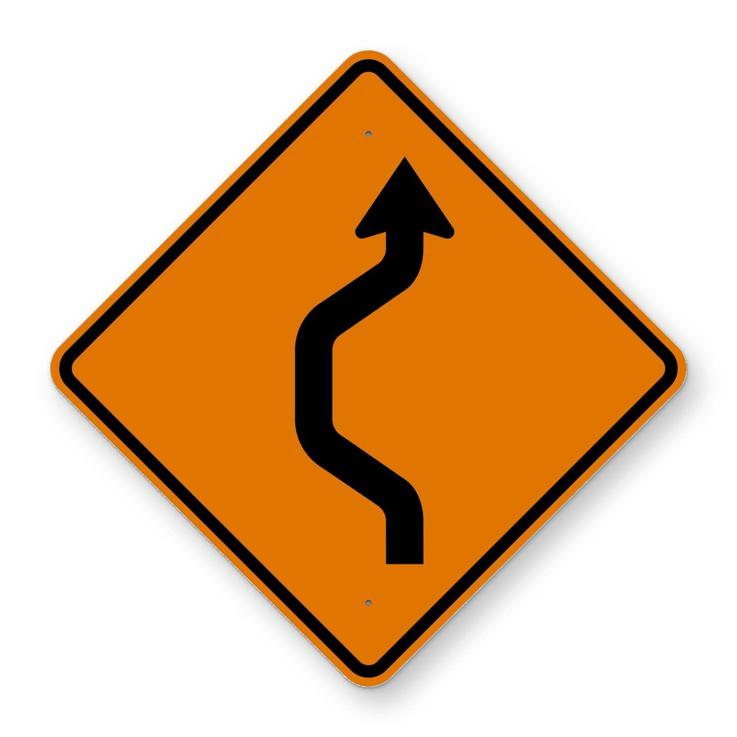 Forward Reverse Signs Single Reverse Curve Left Sign W24-1L – Road Signs