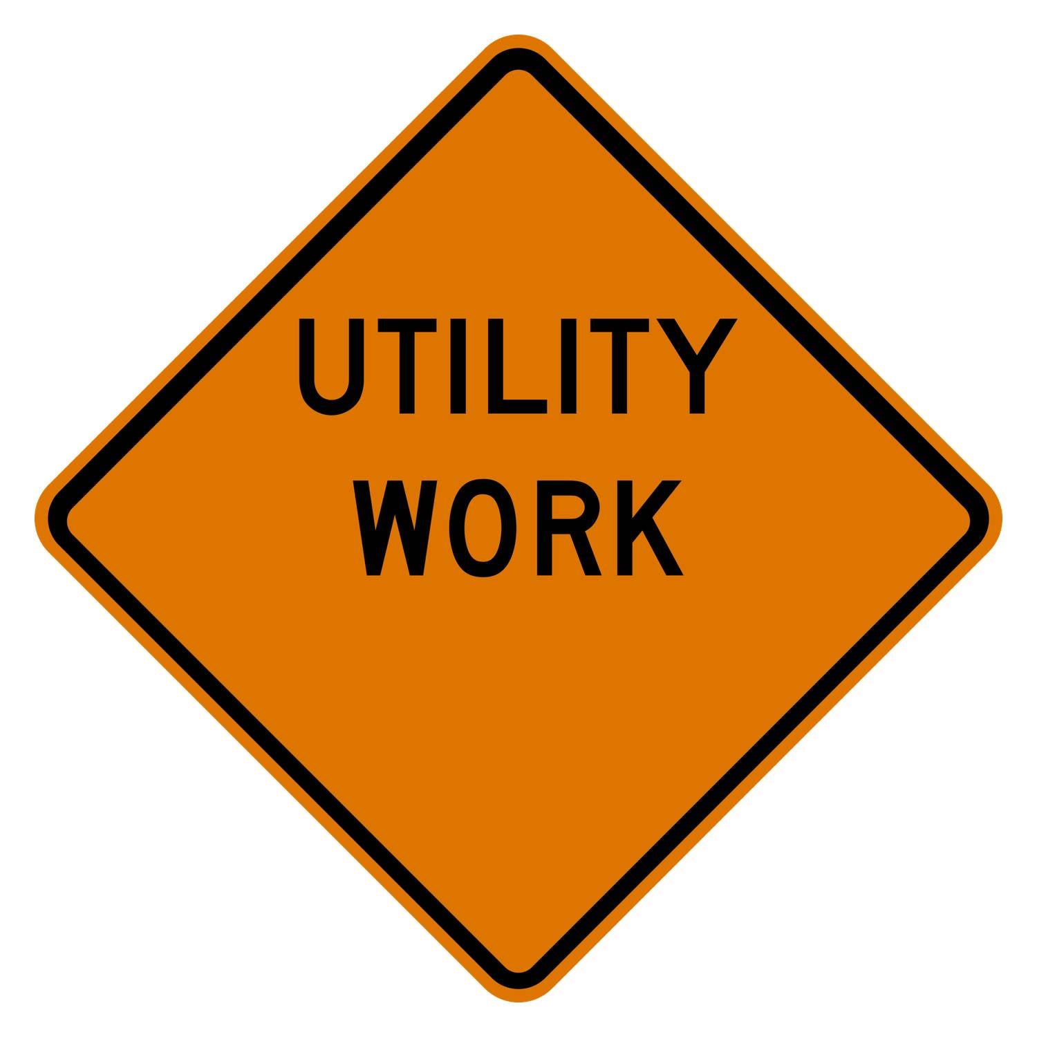 Utility Work Blank Sign W21-7