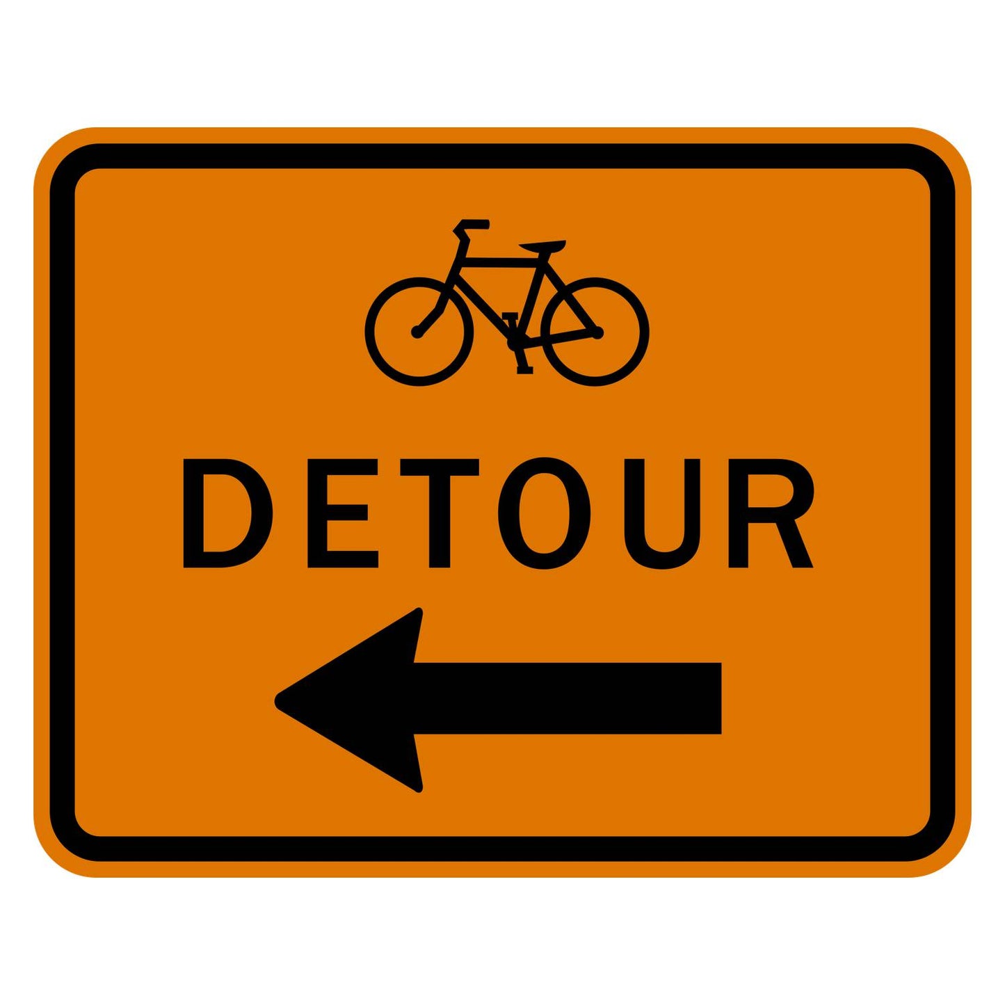 Bicycle Detour Sign Left Arrow M4-9cL