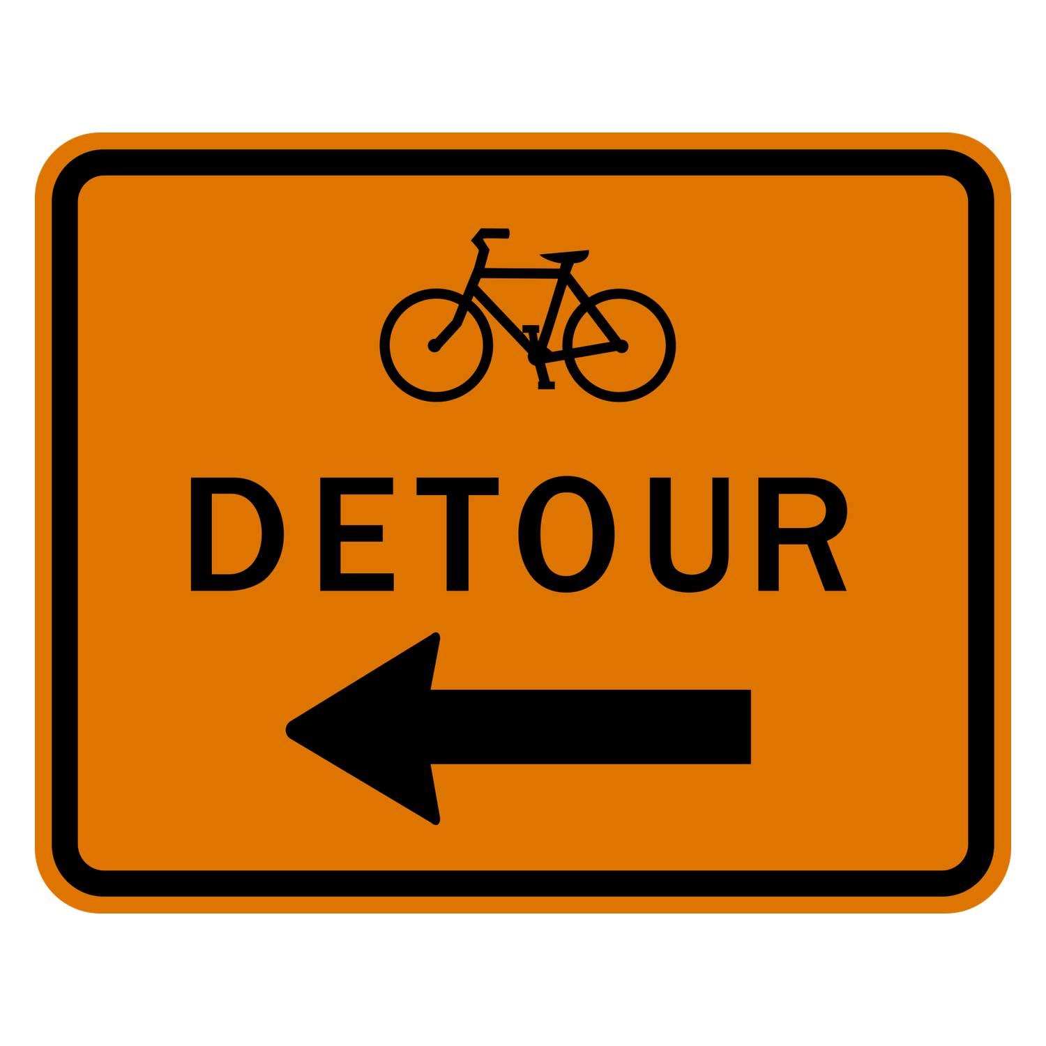 Bicycle Detour Sign Left Arrow M4-9cL