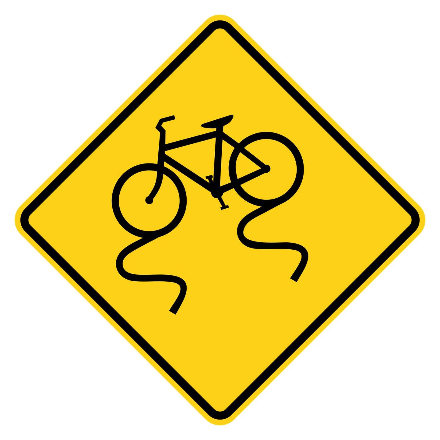 Bicycle Slippery When Wet Sign W8-10