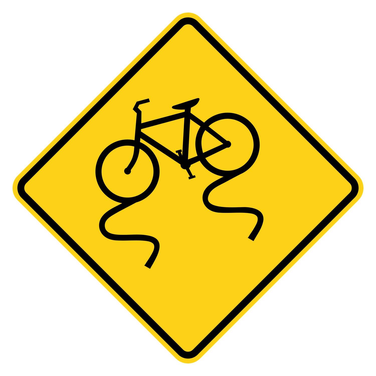 Bicycle Slippery When Wet Sign W8-10