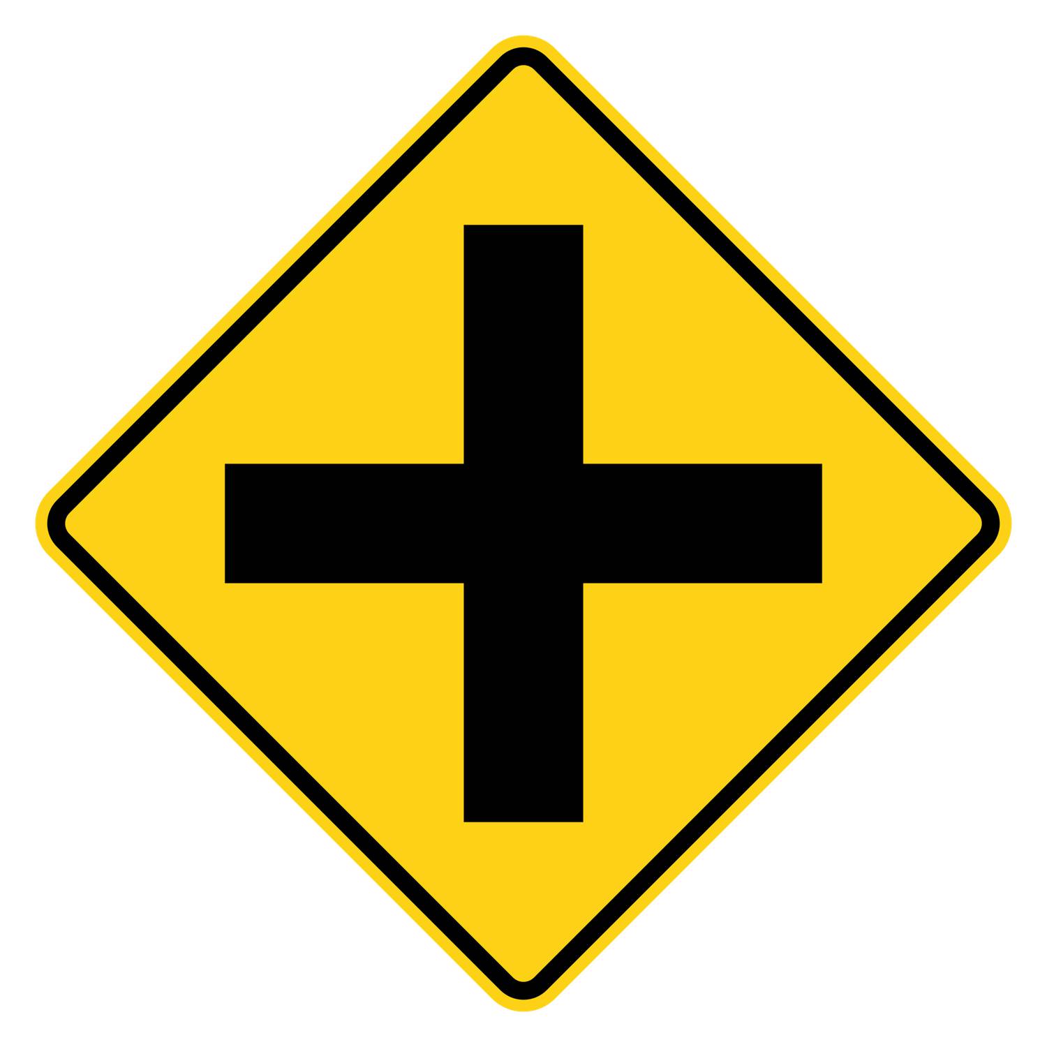 Crossroad Warning Sign W2-1