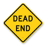 Dead End Warning Sign W14-1 - yellow diamond sign reading DEAD END
