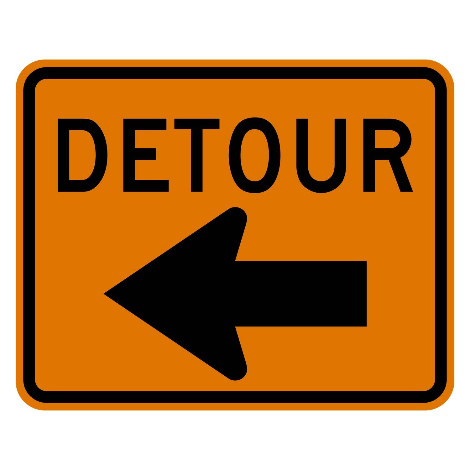 Detour Sign Left Arrow M4-9L